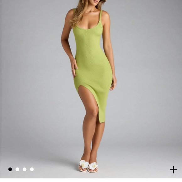 Windsor Lime Green Knit Maxi Dress - Picture 2 of 3